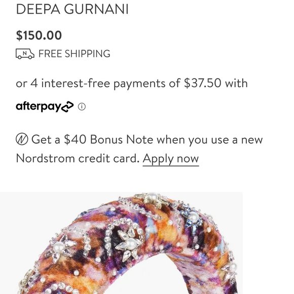 Imitation pearl padded headband deepa gurnani - Picture 1 of 5